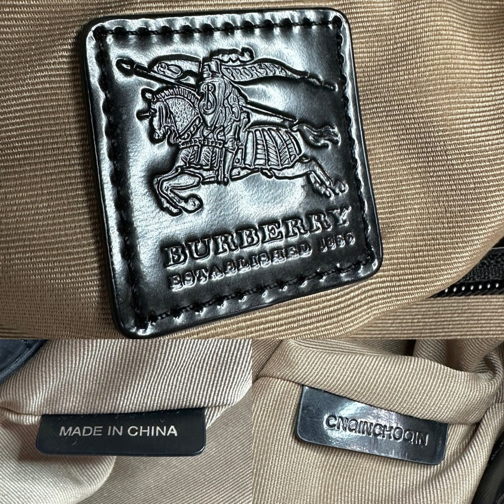 💯Authentic BURBERRY HAYMARKET CHECK TOTE BAG LEATHER HANDBAGS WOMEN🍀 - Picture 4 of 17